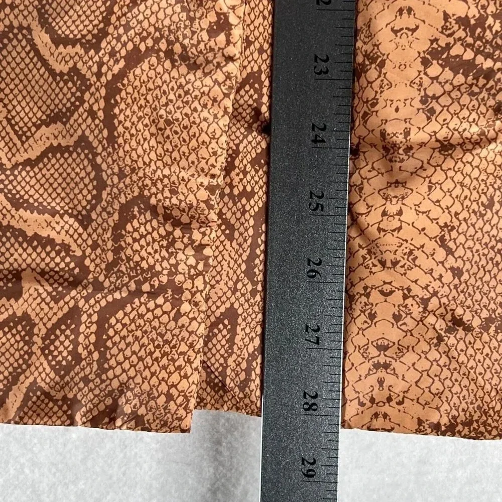 Marc New York Puffer Jacket Women Sz XS Snakeskin Snap Front Insulated Tan Brown - Picture 11 of 11